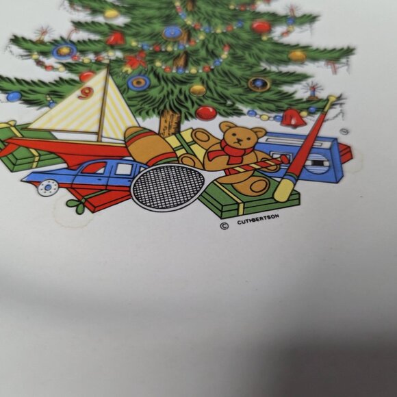 Cuthbertson Red Band American Christmas Tree Serving Ceramic Platter 12" - Picture 2 of 9